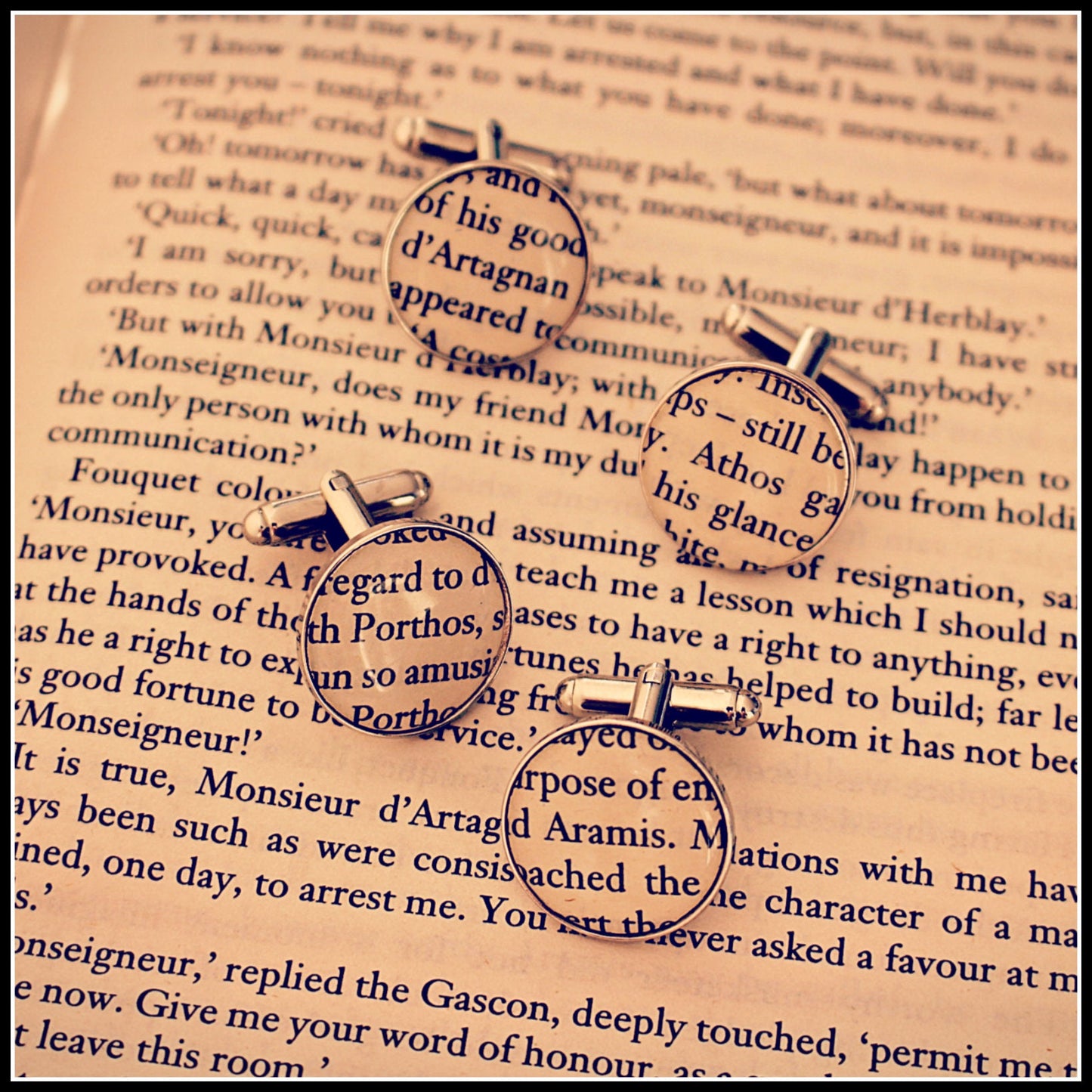 Three Musketeers recycled book cufflinks. Groomsmen gifts. Best man. d'Artagnan. Man in the Iron Mask. Porthos, Aramis, Athos. Wedding groom