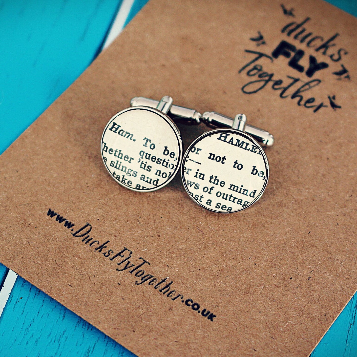 Shakespeare Cufflinks. To be or not to be! Shakespeare quotes. Recycled book jewellery. Novelty gift Wedding Groomsmen. Vintage Pocket Watch