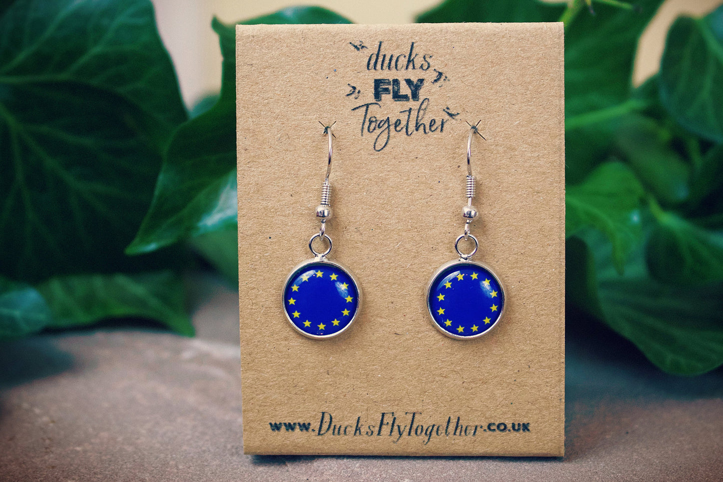 EU Flag Earrings. Remain. Anti Brexit jewellery. Pro European. Europe gift. Personalised earrings. Mothers Day Gift. Gift for Mum. Liberal.