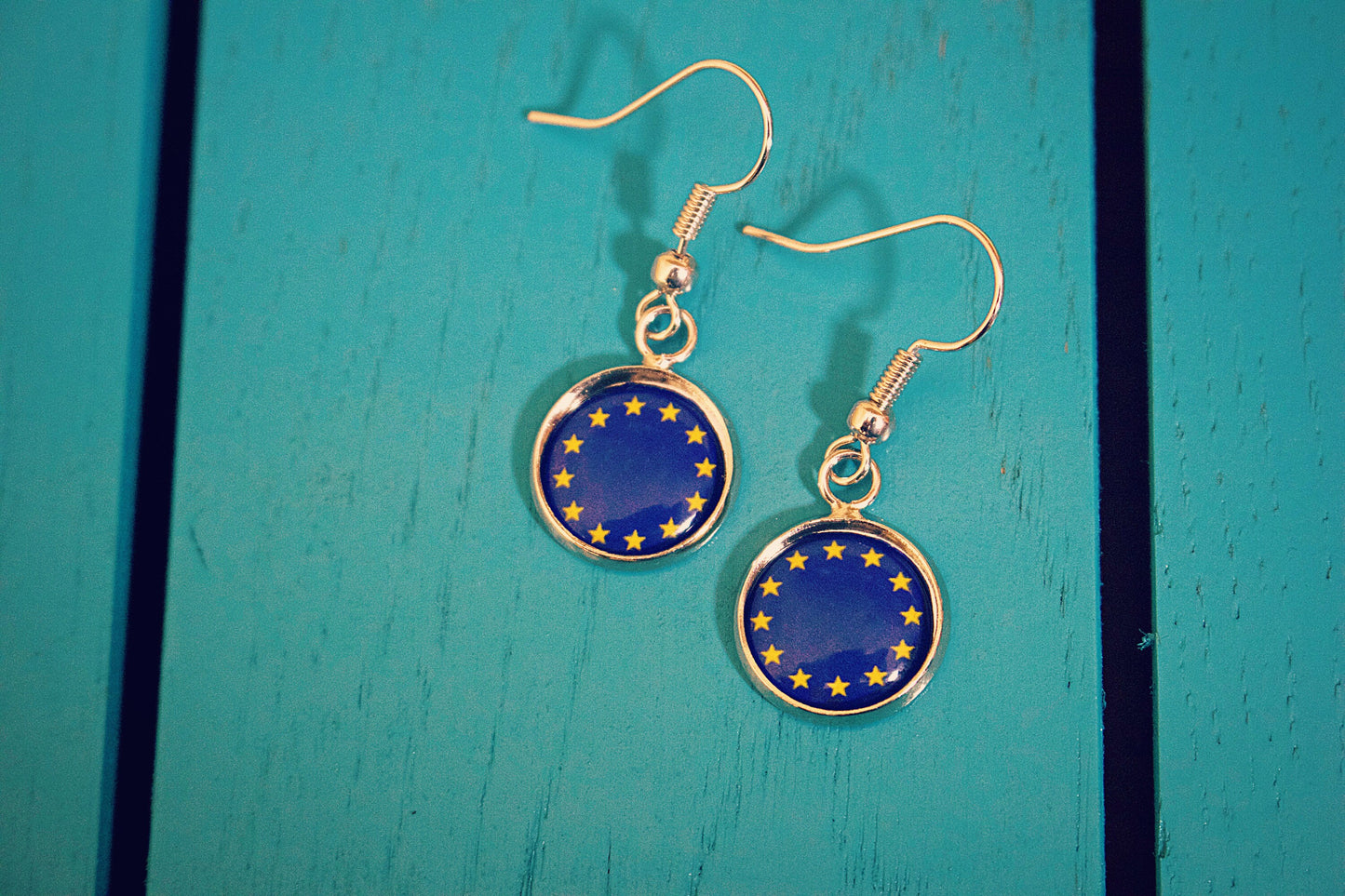 EU Flag Earrings. Remain. Anti Brexit jewellery. Pro European. Europe gift. Personalised earrings. Mothers Day Gift. Gift for Mum. Liberal.