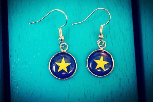 EU Flag Earrings. Single Star Remain. Anti Brexit jewellery. Pro European. Europe gift. Personalised Gift for wife, girlfriend, mum. Liberal