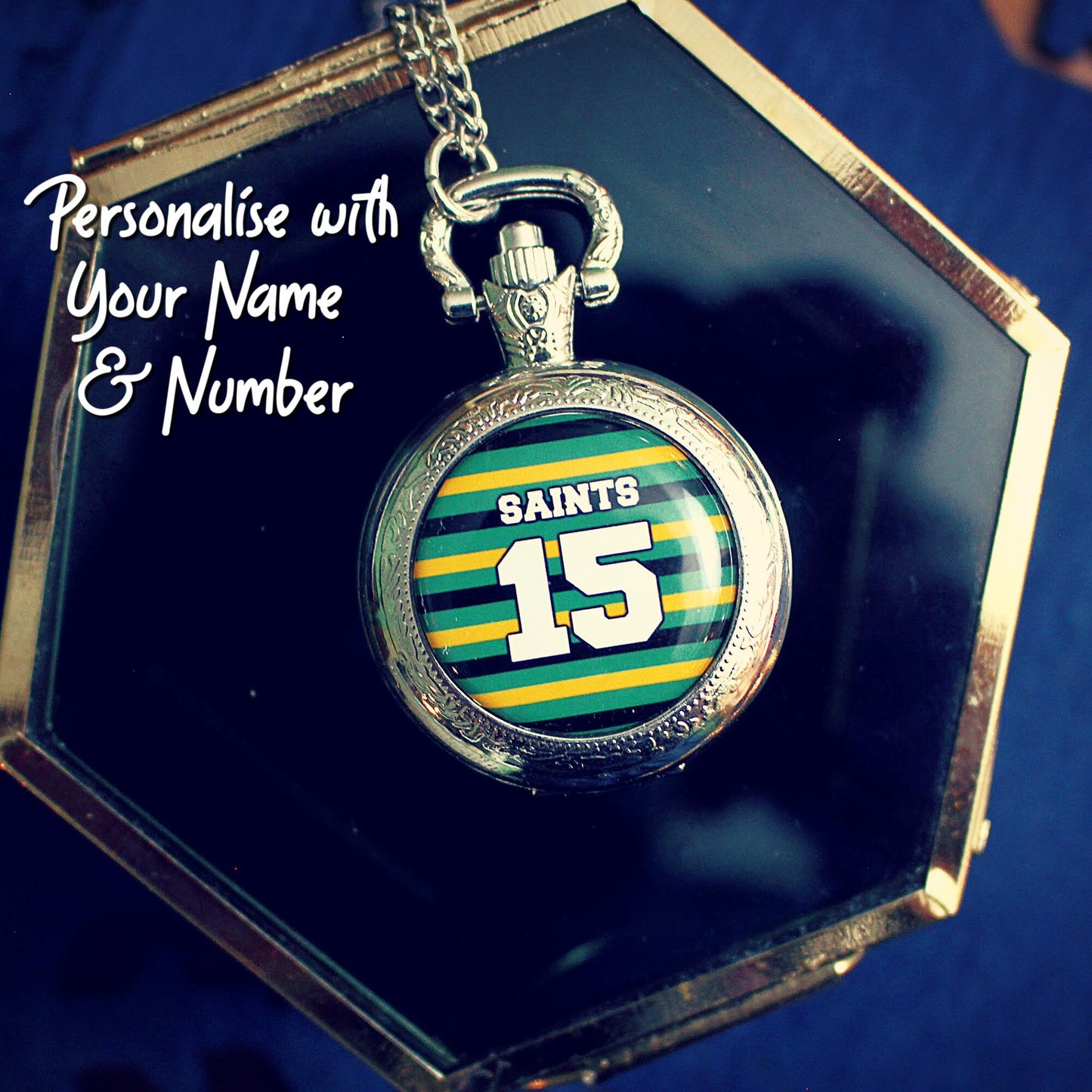 Northampton Saints Rugby Pocket Watch. Personalised gift for rugby fan. Christmas present for men. Premiership Rugby Sports shirt Your name.