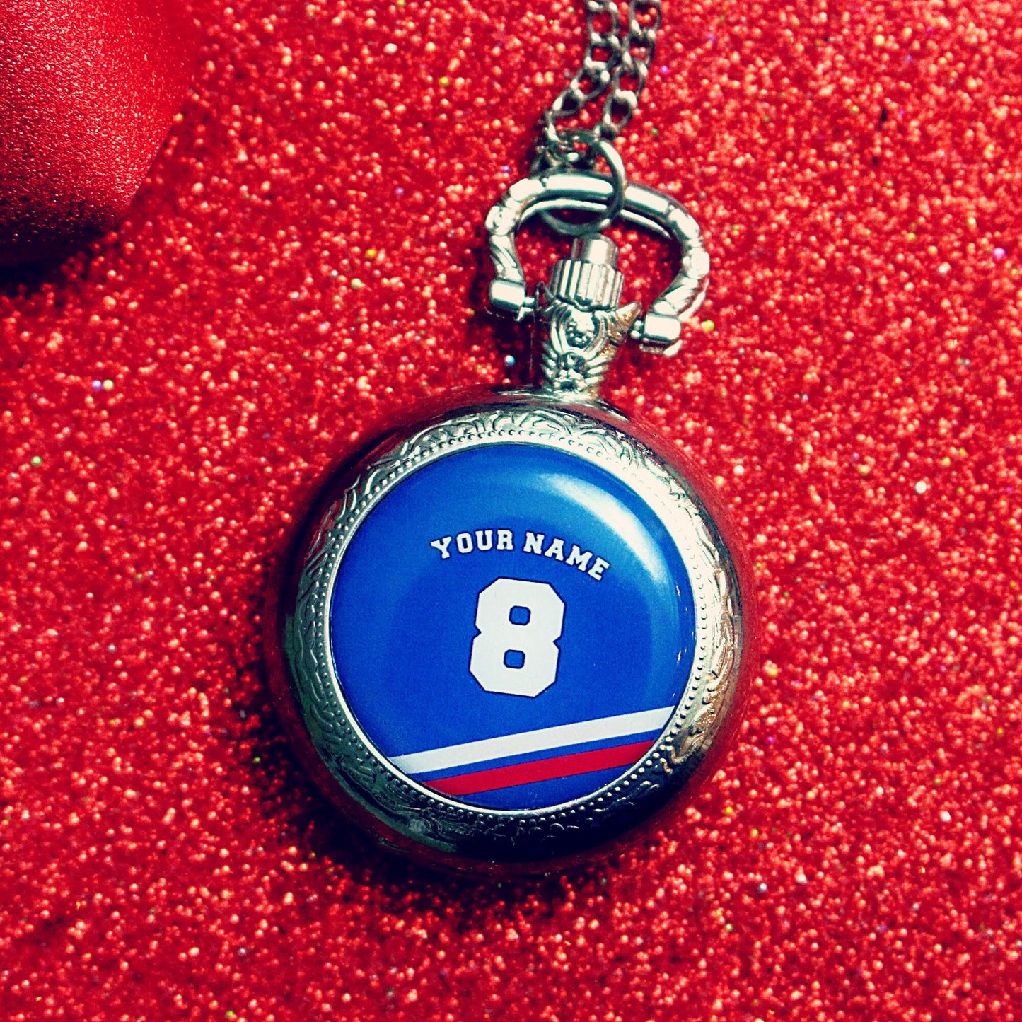 Chelsea football colours Pocket Watch. Blues. Stamford Bridge. Personalised gift for him. Favourite player. Chelsea legend. Football fan.