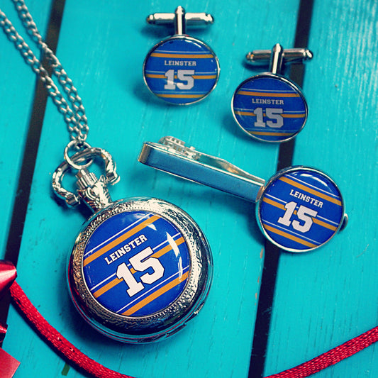 Leinster Rugby Pocket Watch. Personalised gift for rugby fan. Christmas present for men. PRO14 Rugby. Sports shirt Your name. Irish. Ireland