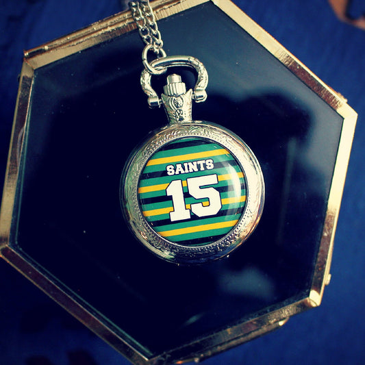 Northampton Saints Rugby Pocket Watch. Personalised gift for rugby fan. Christmas present for men. Premiership Rugby Sports shirt Your name.