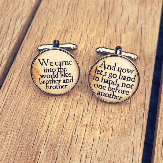 Unique Shakespeare Quote Cufflinks . Personalised Gift .Theatre, Actor, Poetry. Wedding gift, groom, ushers, father of the bride, best man