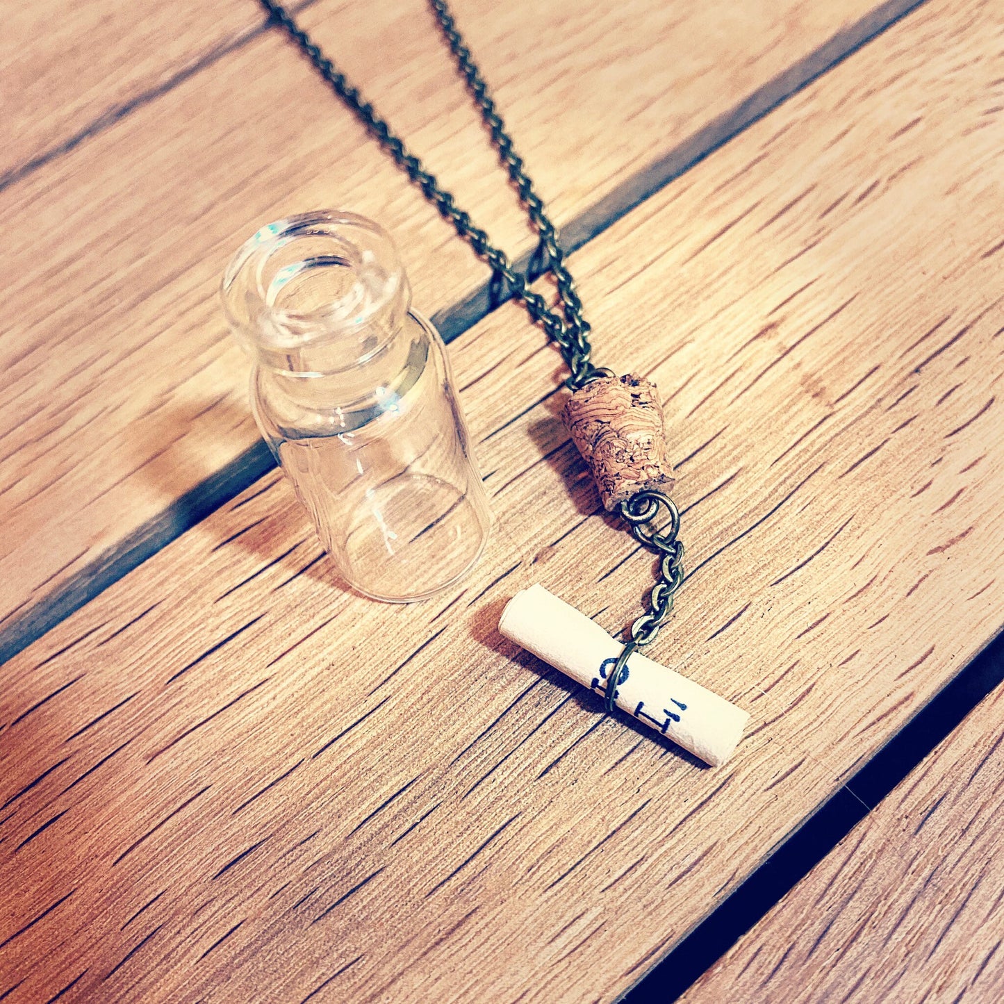 Message in a Bottle pendant. Personalised message necklace. Valentines gift. Song lyrics. Recycled book quotes. Love note. Wedding jewellery