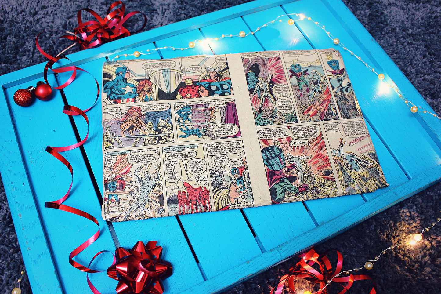 Upcycled Comic Book Placemats Set. Superhero Dinner Mats. Vintage Cartoon Decor. Cartoon character place settings Coffee Table Geek Chic