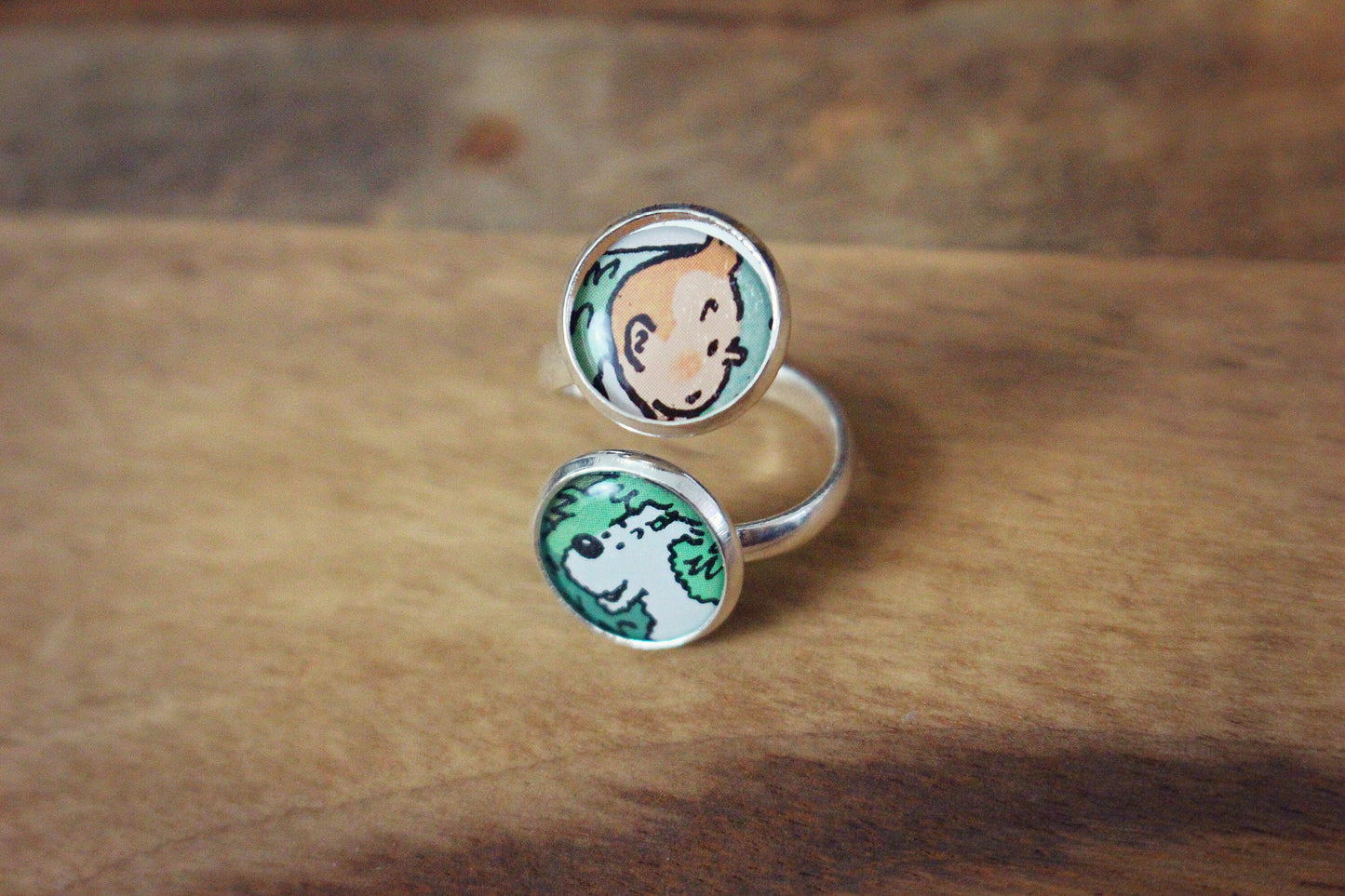 Vintage Comic Book Cartoon Ring Retro cartoon character jewellery Superhero gift Comic Strip Fun statement ring Upcycle recycled Sustainable