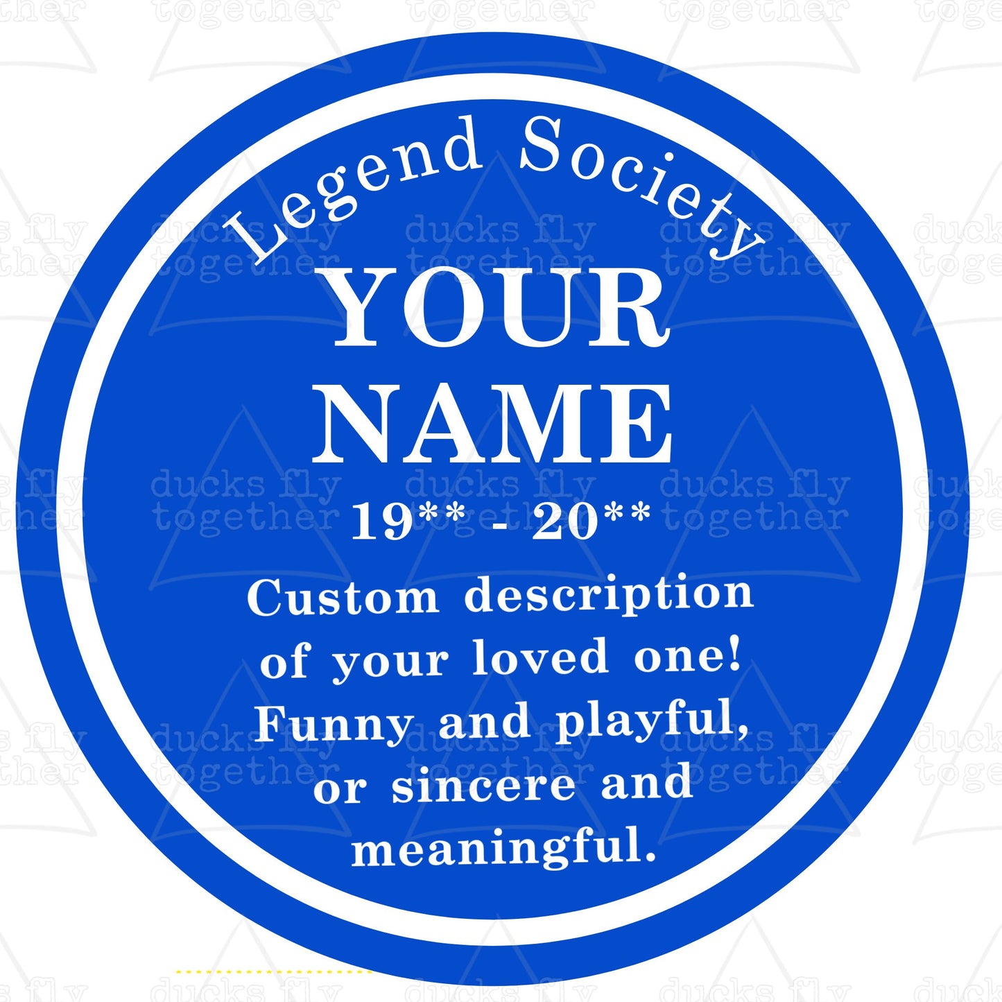 Blue Plaque Gift. Personalised heritage compact mirror. Novelty gift for her. Fun present for mum Legend Pocket Mirror. Heritage Blue Plaque