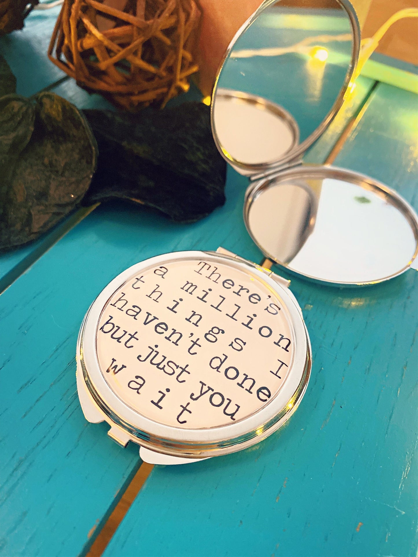 Song Lyrics Compact Mirror. Personalised Favourite Music Pocket Mirror. First Dance Song Words. Musical Theatre Gift.