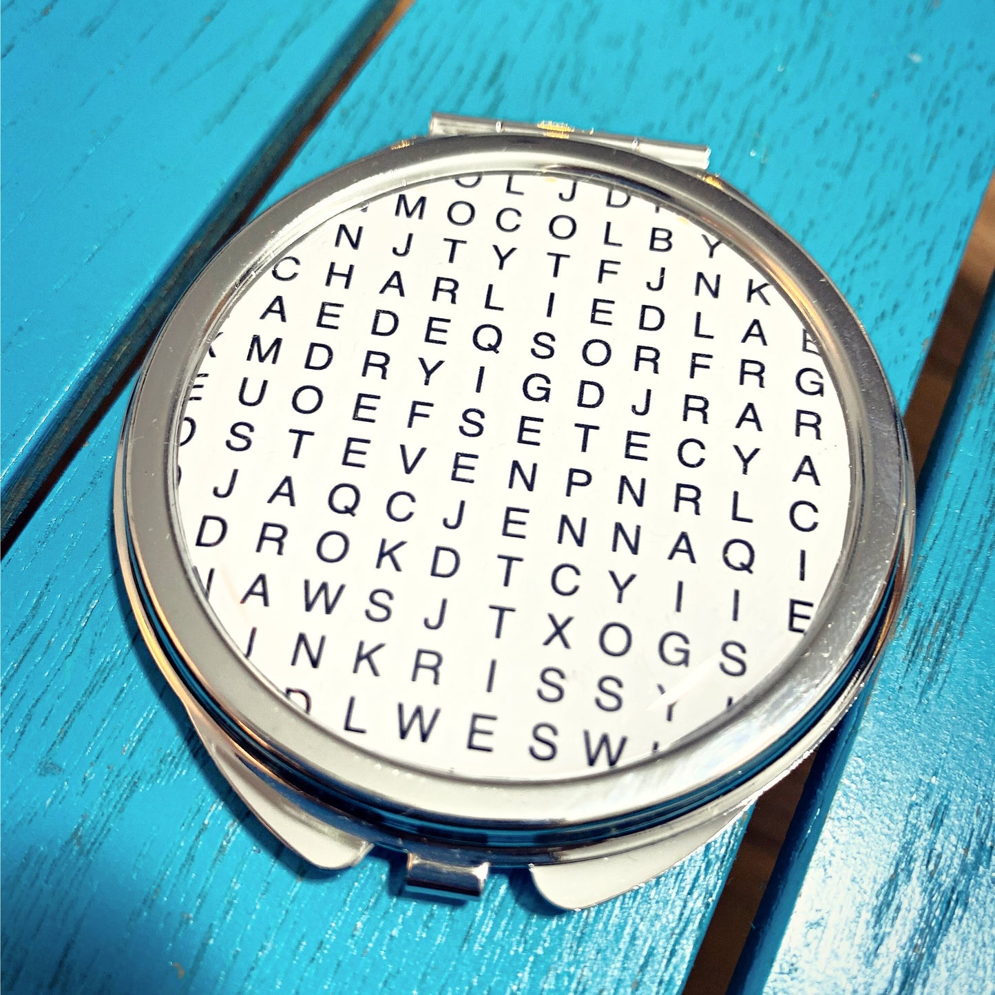 Personalised Wordsearch Mirror. Hidden Message Compact Mirror. Hand Mirror. Custom Pocket Mirror Bridesmaid. Mothers Day Gift. Gift for Mum.
