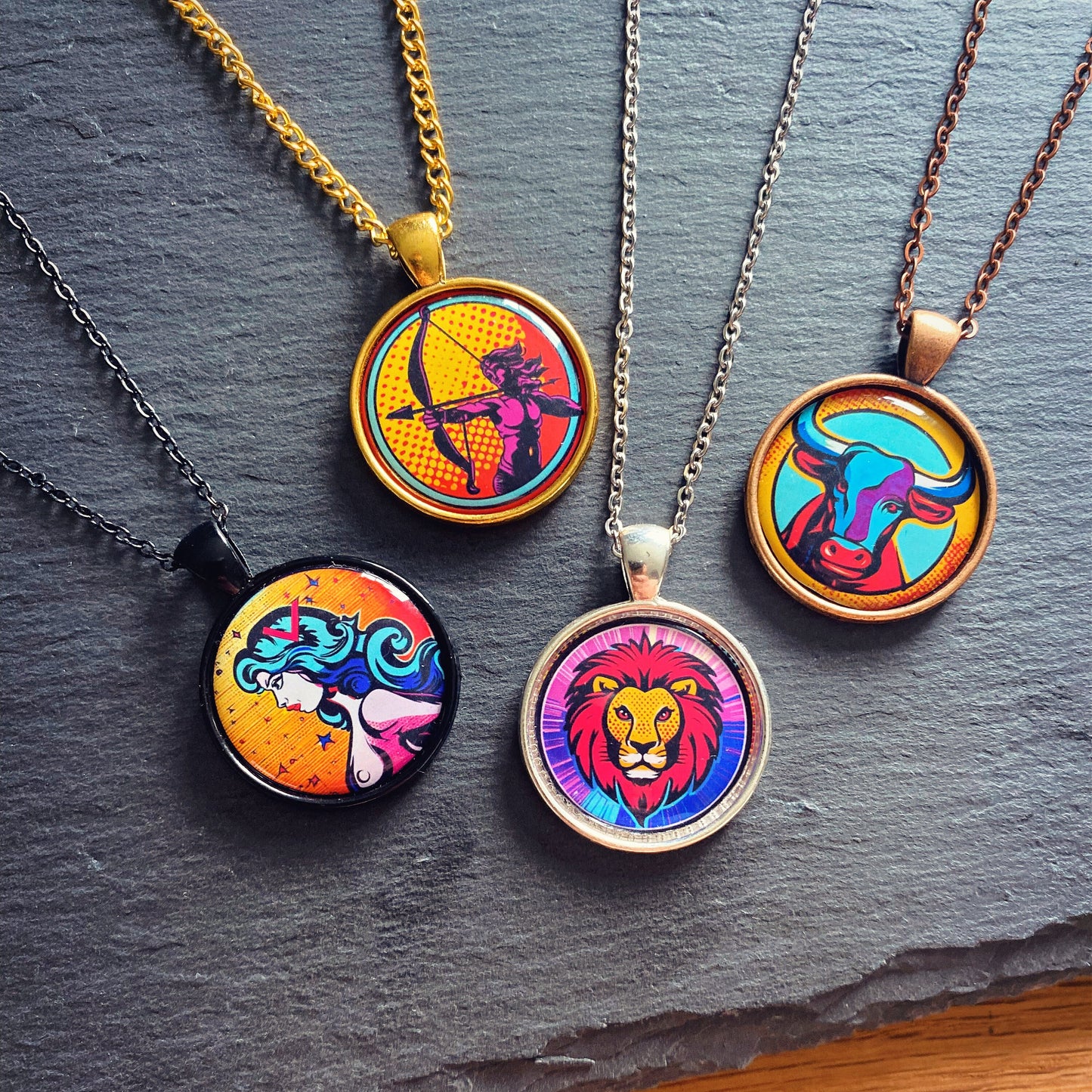 Libra Earrings. Horoscope Symbol Necklace. Zodiac Sign Jewellery. Astrology Earrings. Pop Art Colourful Pendant. Star Sign Gift. Scales.