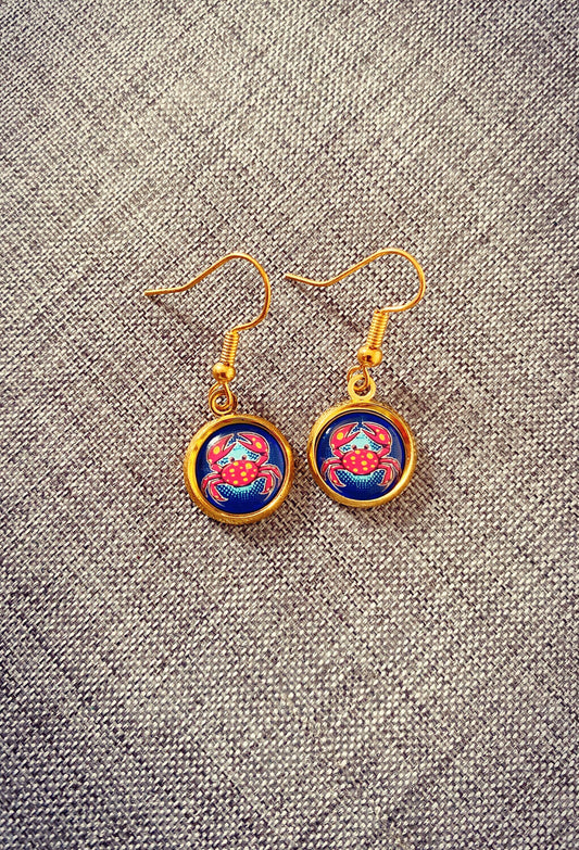 Cancer Earrings. Horoscope Symbol Necklace. Zodiac Sign Jewellery. Astrology Earrings. Pop Art Colourful Pendant. Star Sign Gift. Crab.