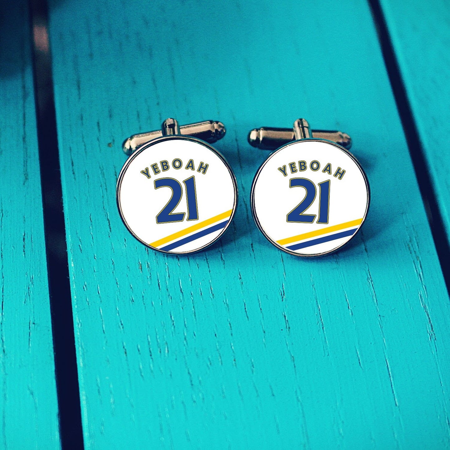 Leeds United Football Stadium Cufflinks. Elland Road Stadium. Gift for Leeds Fan. Road Sign Tie Bar. Personalised Street Name.