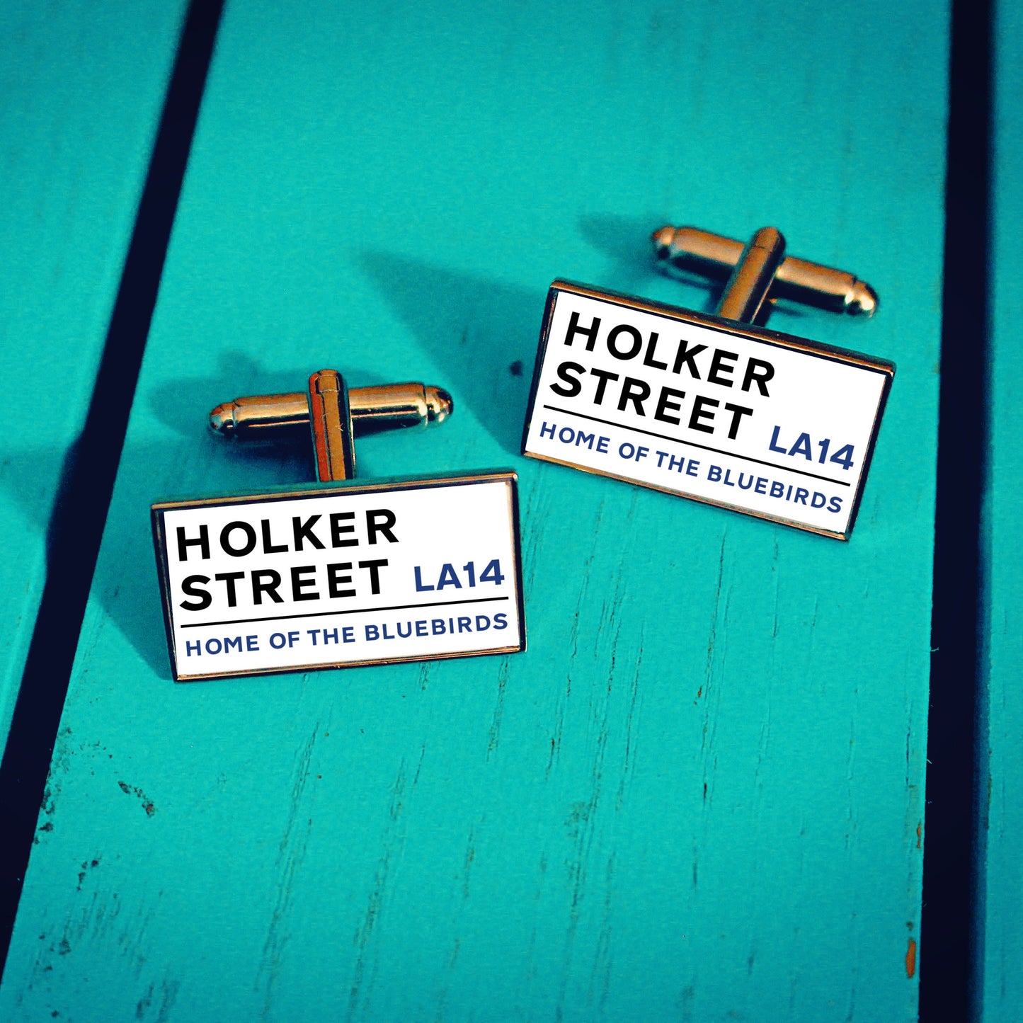 Barrow AFC Football Stadium Cufflinks. Holker Street Stadium. Gift for Bluebirds Fan. Road Sign Tie Bar Personalised Street Name. Christmas