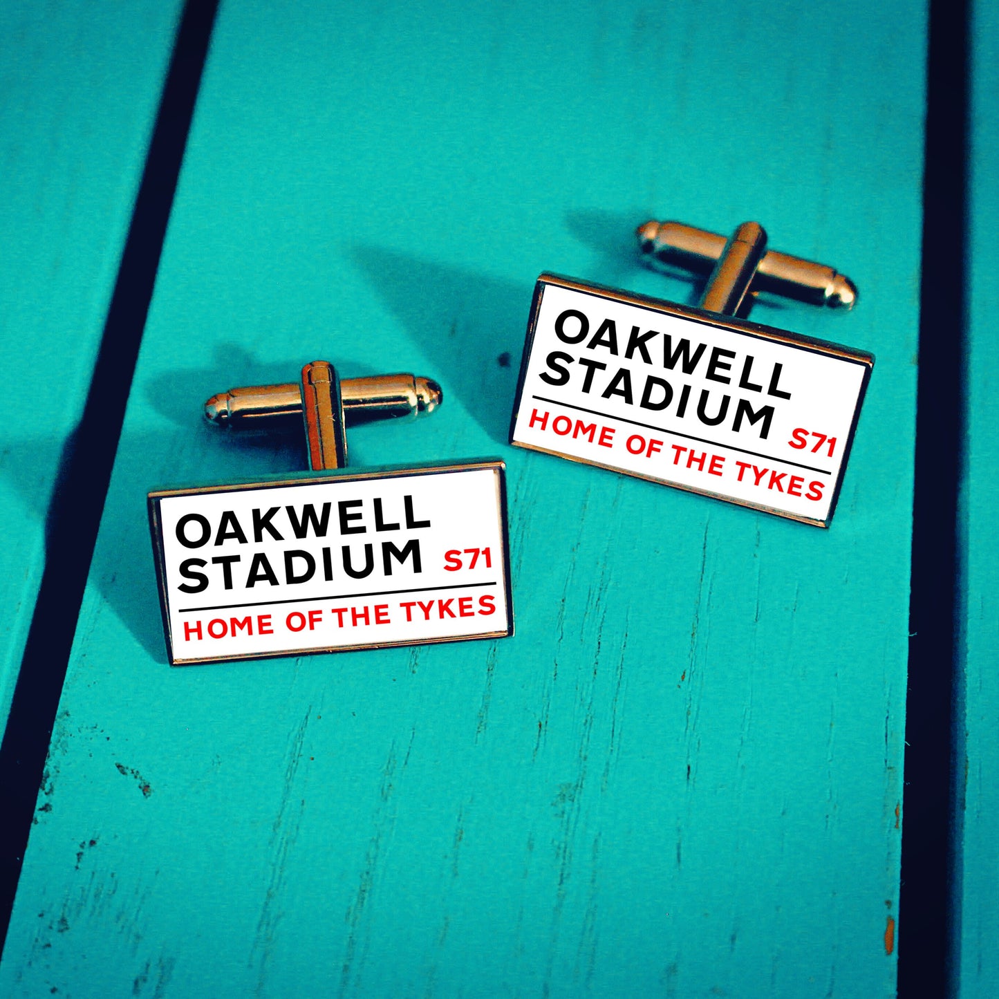 Barnsley Football Stadium Cufflinks. Oakwell Stadium. Gift for Tykes Fan. Road Sign Tie Bar Personalised Street Name. Christmas