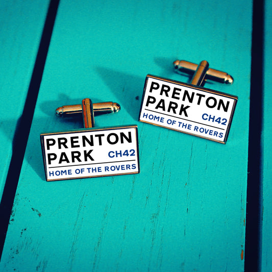 Tranmere Rovers Football Stadium Cufflinks. Prenton Park Stadium. Gift for Rovers Fan. Road Sign Tie Bar Personalised Street Name. Christmas