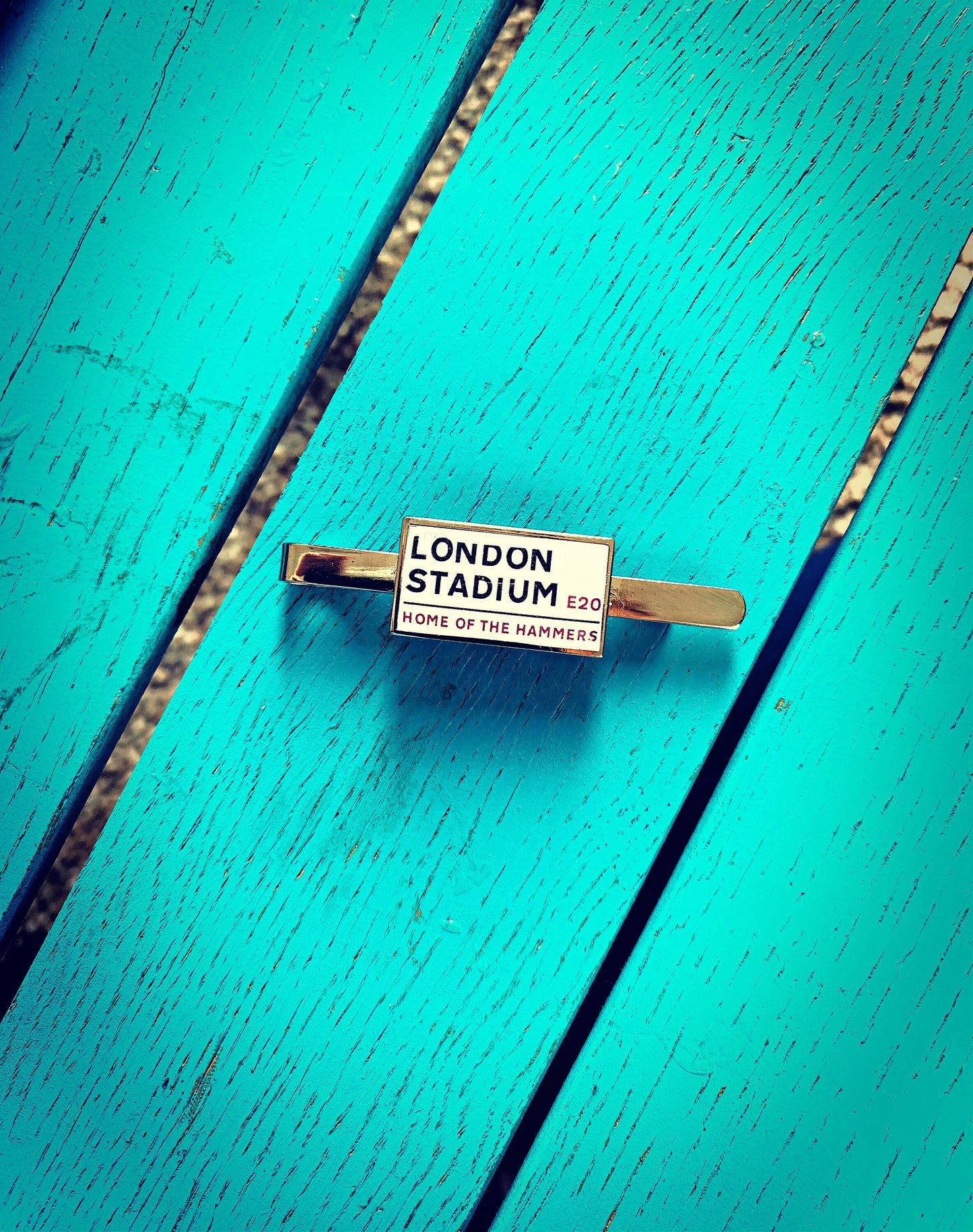 West Ham Football Stadium Cufflinks. London Stadium. Boleyn Ground. Gift for Hammers Fan. Upton Park. Road Sign Tie Bar. Personalised Street