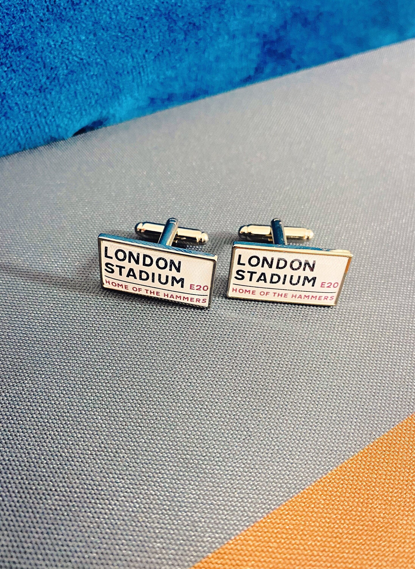 West Ham Football Stadium Cufflinks. London Stadium. Boleyn Ground. Gift for Hammers Fan. Upton Park. Road Sign Tie Bar. Personalised Street