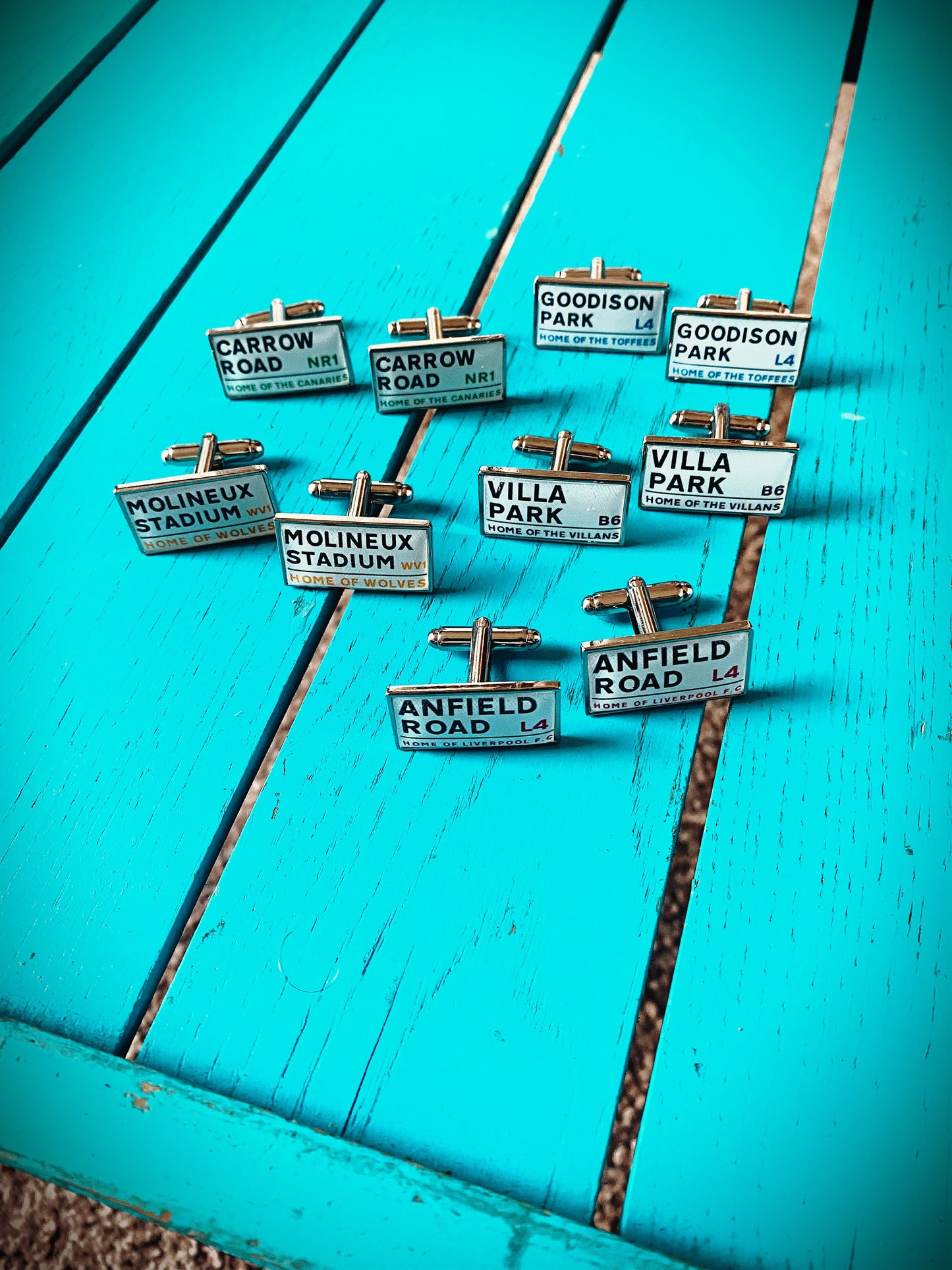 Sale Sharks Rugby Stadium Cufflinks. AJ Bell Stadium. Gift for Sharks Fan. Road Sign Tie Bar Personalised Street Name. Christmas. Wedding.