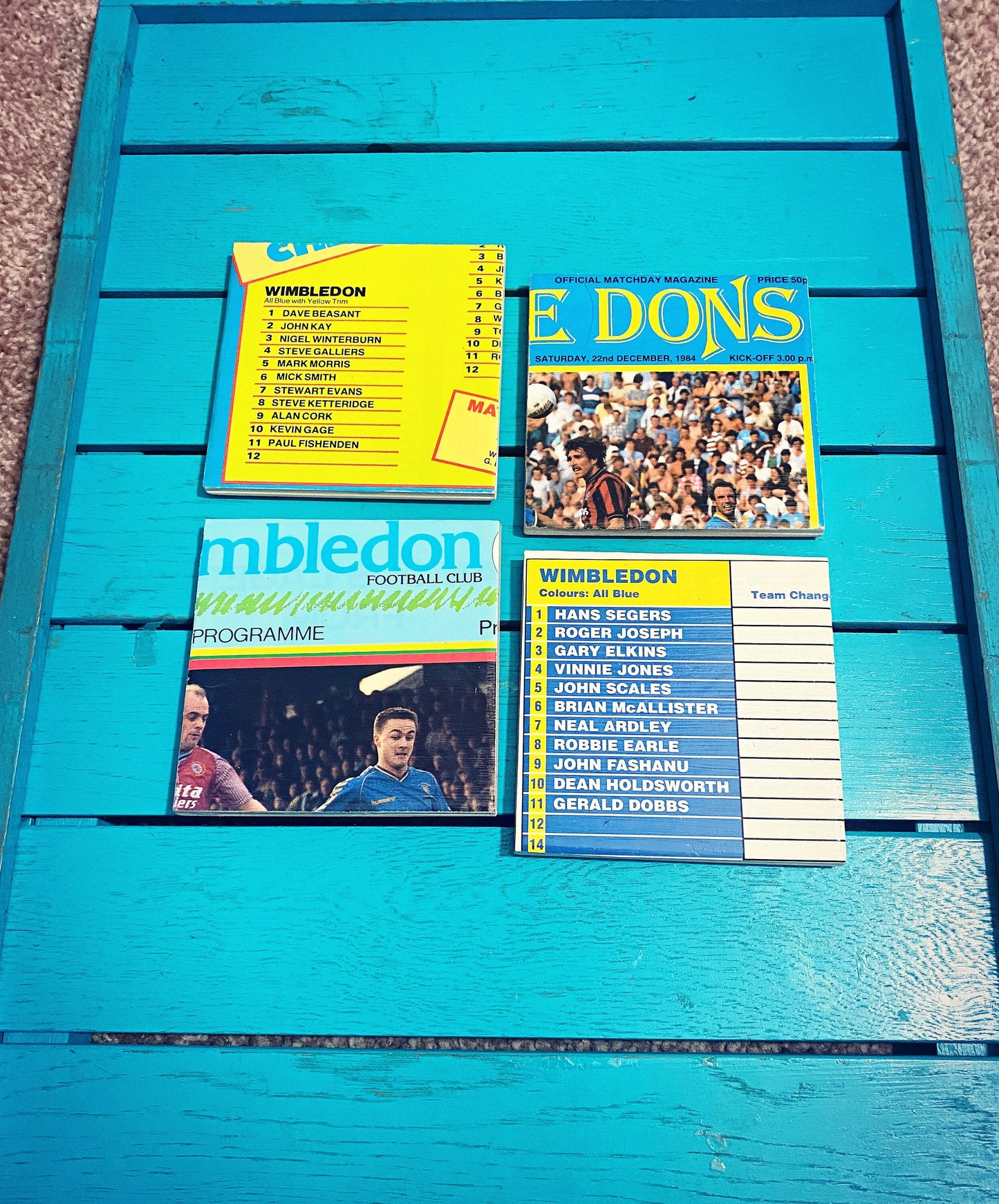 Vintage AFC Wimbledon Football Programme Coasters. Upcycled Football Gift. Man Cave Home Decor. Retro Football Gift for Dad.