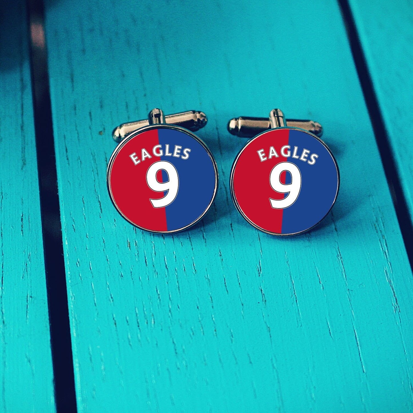 Crystal Palace Football Shirt Cufflinks. Selhurst Park Stadium. Gift for Eagles Fan. Road Sign Tie Bar. Personalised Name and Number.