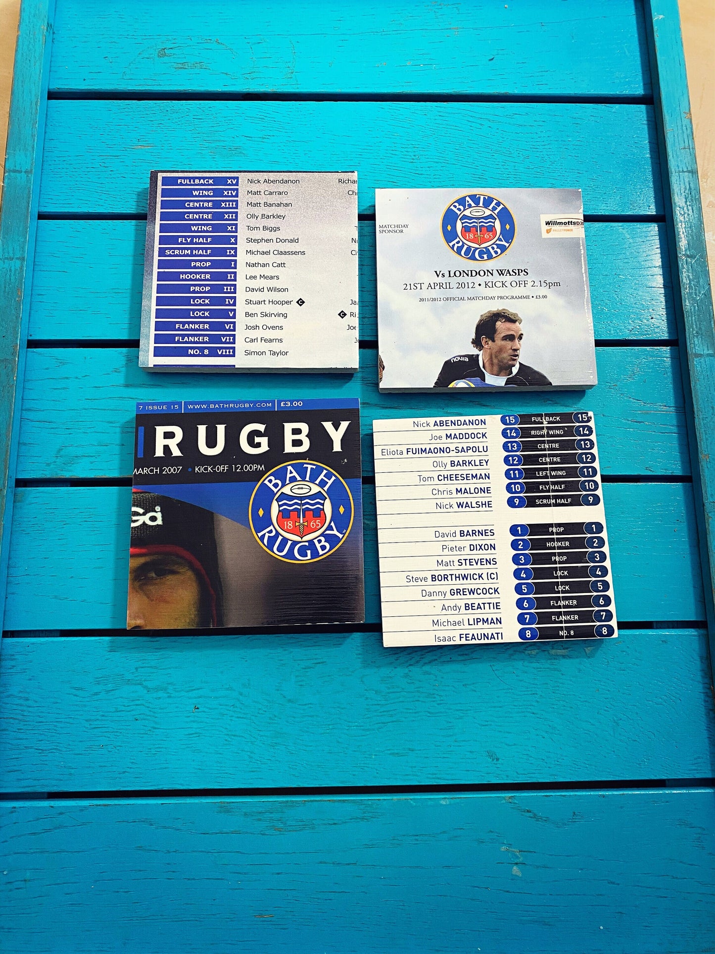 Vintage Bath Rugby Programme Coasters. Upcycled Rugby Gift. Man Cave Home Decor. Retro Rugby Union Gift for Dad. The Rec.